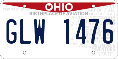 OH license plate GLW1476