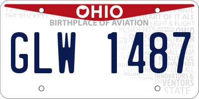 OH license plate GLW1487