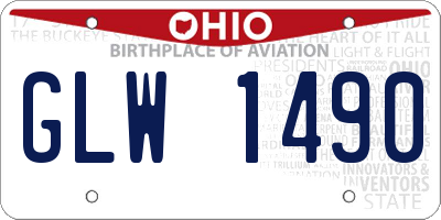OH license plate GLW1490