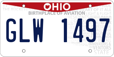 OH license plate GLW1497