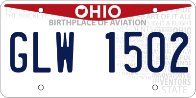 OH license plate GLW1502