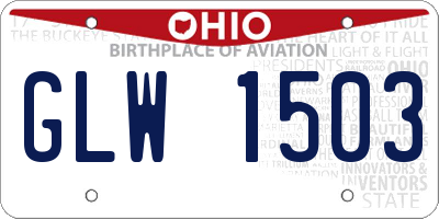 OH license plate GLW1503