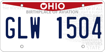 OH license plate GLW1504