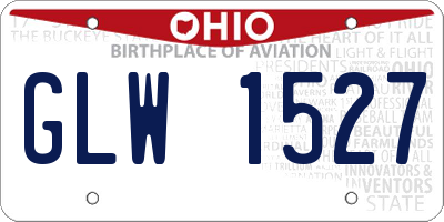 OH license plate GLW1527