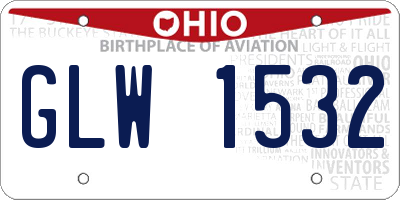 OH license plate GLW1532