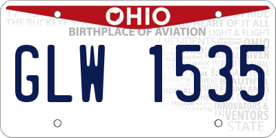 OH license plate GLW1535