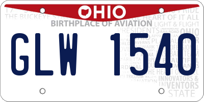 OH license plate GLW1540