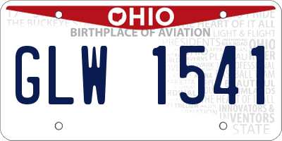 OH license plate GLW1541