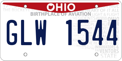 OH license plate GLW1544