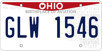 OH license plate GLW1546