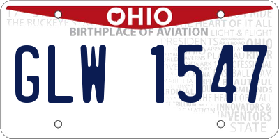 OH license plate GLW1547