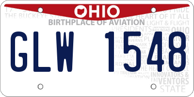 OH license plate GLW1548