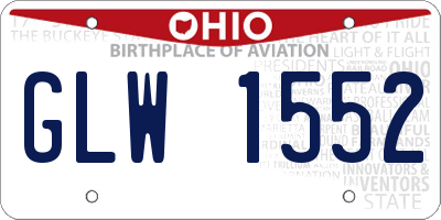 OH license plate GLW1552