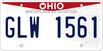 OH license plate GLW1561