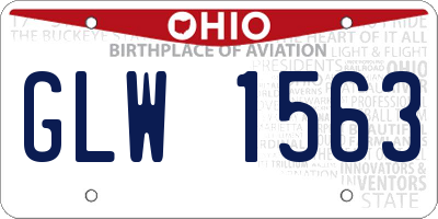 OH license plate GLW1563