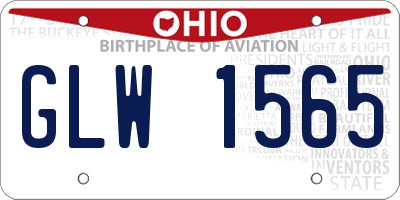 OH license plate GLW1565