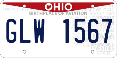 OH license plate GLW1567