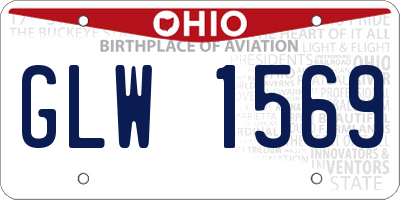 OH license plate GLW1569