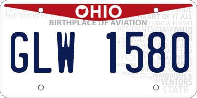 OH license plate GLW1580