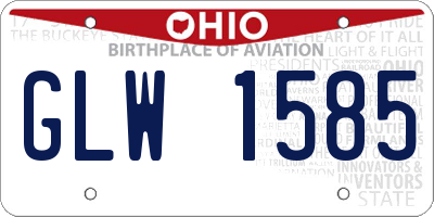 OH license plate GLW1585