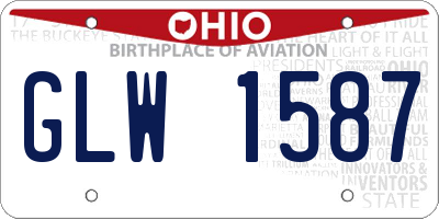 OH license plate GLW1587