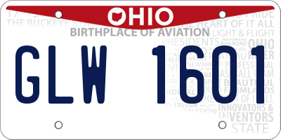 OH license plate GLW1601
