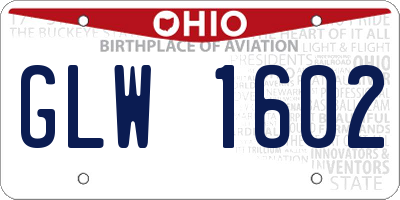 OH license plate GLW1602