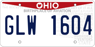 OH license plate GLW1604