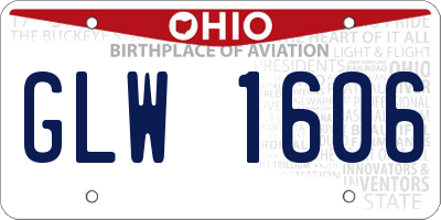 OH license plate GLW1606