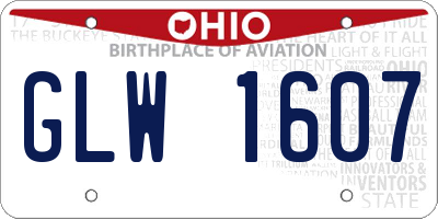 OH license plate GLW1607