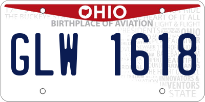 OH license plate GLW1618
