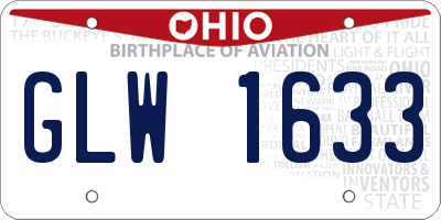 OH license plate GLW1633