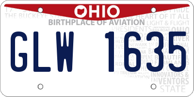 OH license plate GLW1635
