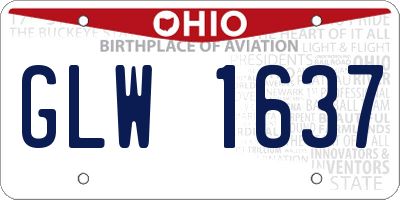 OH license plate GLW1637