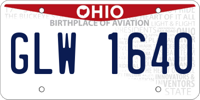 OH license plate GLW1640