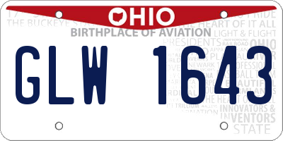 OH license plate GLW1643