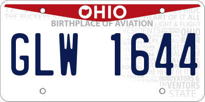 OH license plate GLW1644