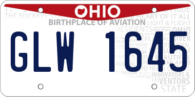 OH license plate GLW1645