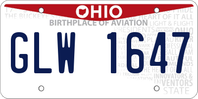 OH license plate GLW1647