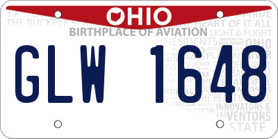 OH license plate GLW1648