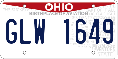 OH license plate GLW1649