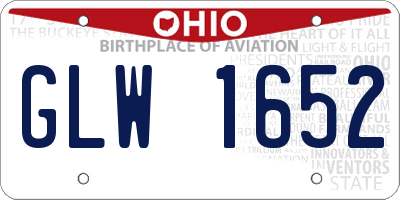 OH license plate GLW1652