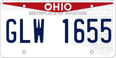 OH license plate GLW1655