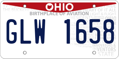 OH license plate GLW1658