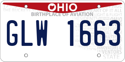 OH license plate GLW1663