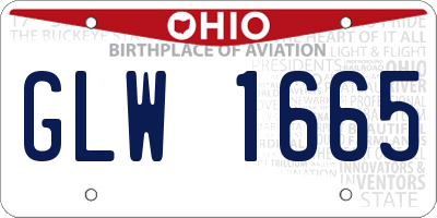 OH license plate GLW1665