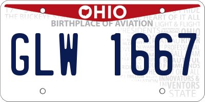OH license plate GLW1667