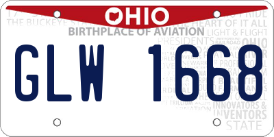 OH license plate GLW1668