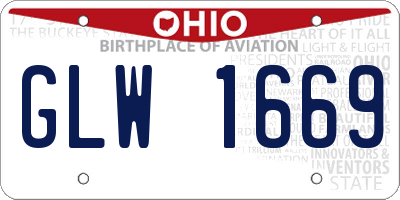 OH license plate GLW1669
