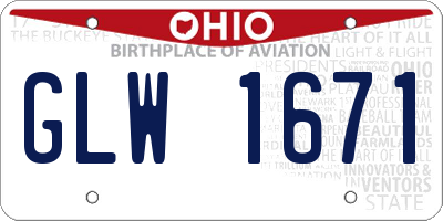 OH license plate GLW1671